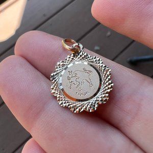 14k gold Taurus charm pendant